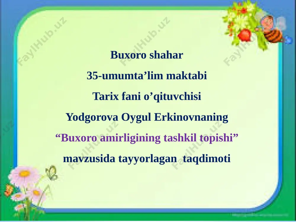 buxoro amirligining tashkil topishi — PPTX