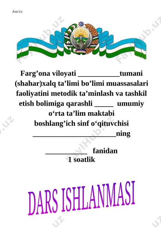 1-sinf kumush qish mavzusida dars ishlanma — DOCX