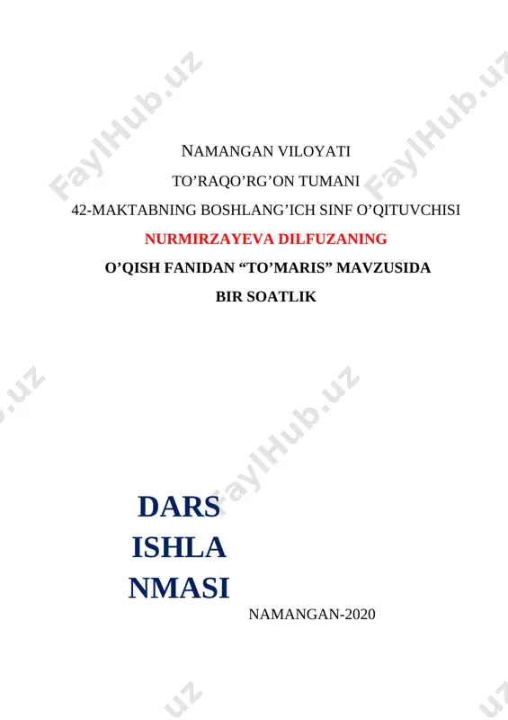 4-sinf o'qish — DOCX
