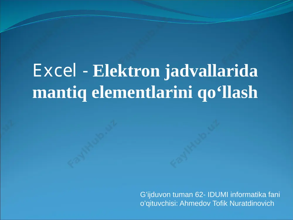 8-sinf. mantiqiy elementlarni qo'llash — PPTX