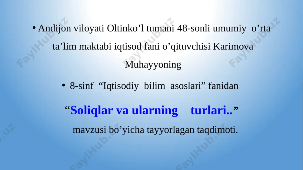 soiq tizimi — PPTX