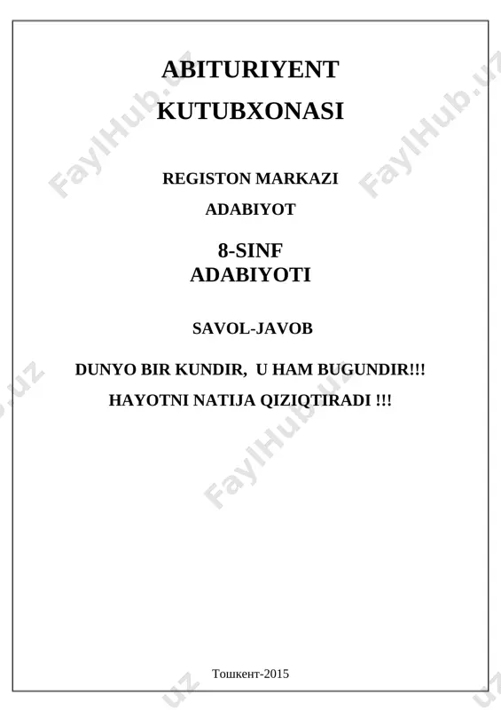 8-sinf savol-javob — DOCX