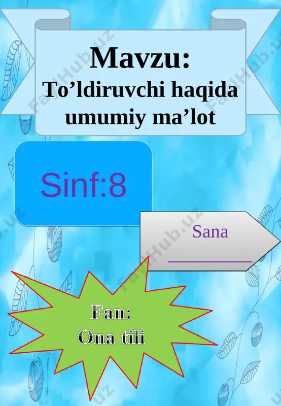 8-sinf to'ldiruvchi — PPT