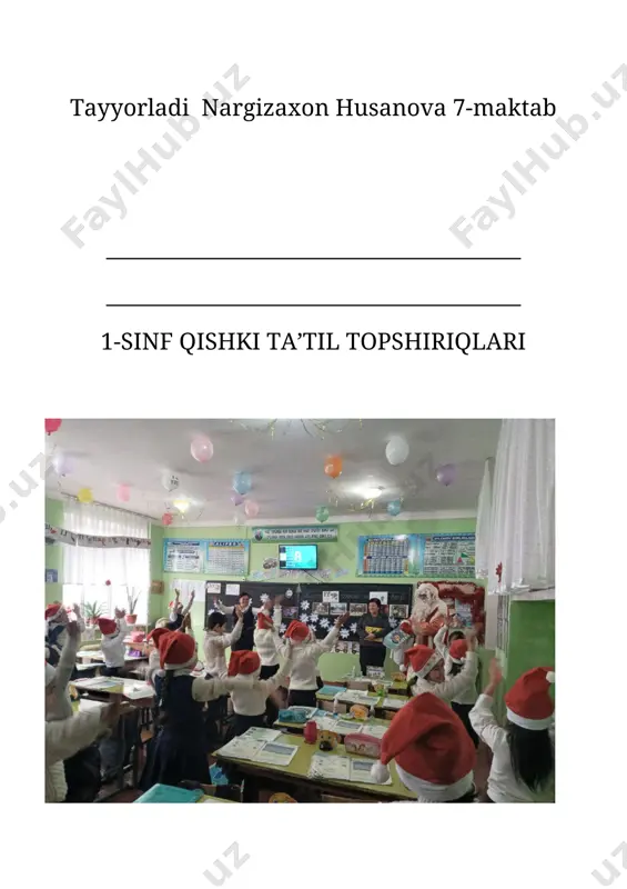 1-sinf qishki ta'til 11111 — DOC