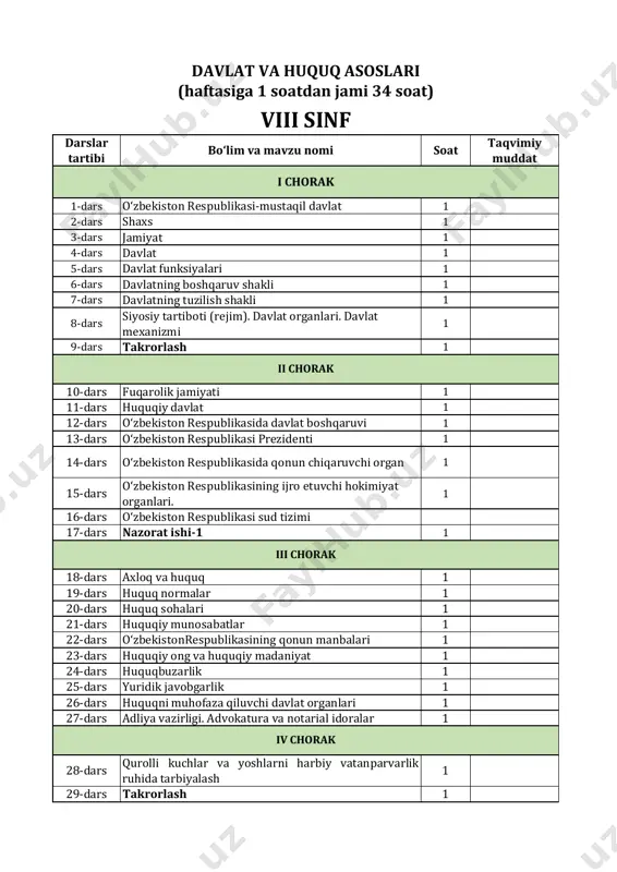 8-sinf davlat va huquq asoslari — PDF