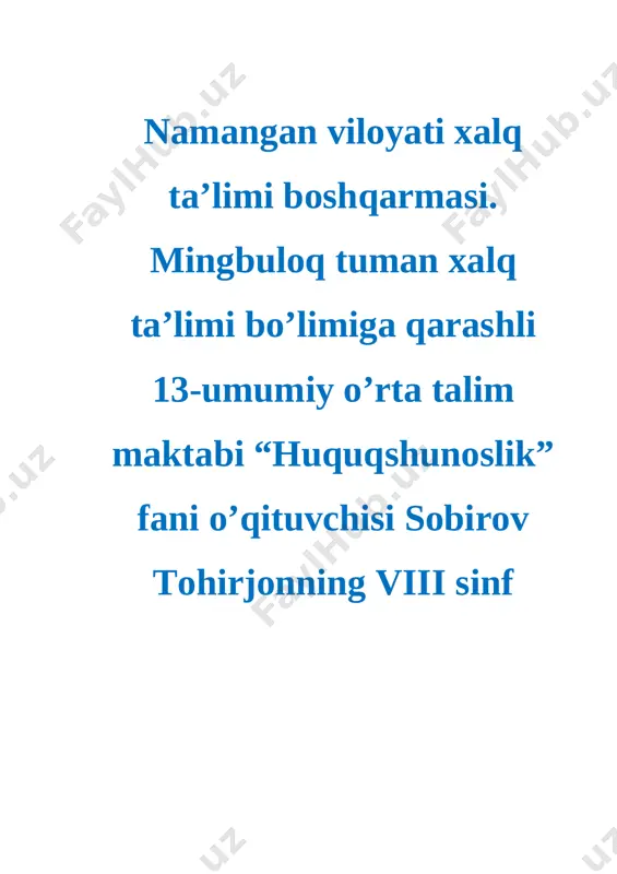 huquq 8 sinf tezis — DOCX