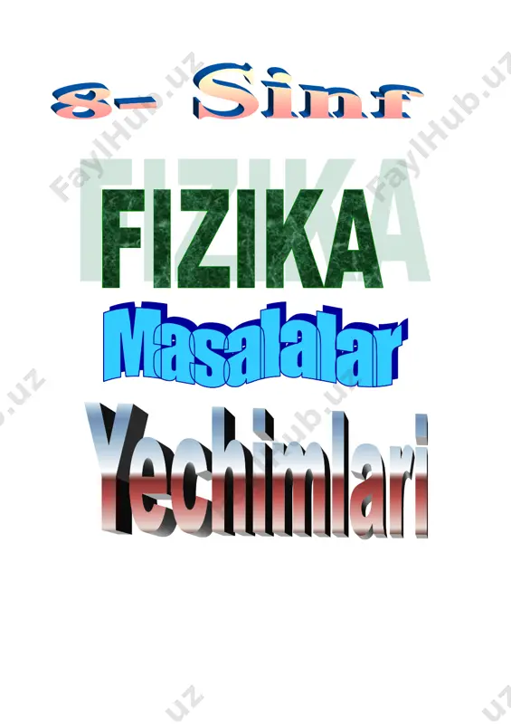 8-sinf fizika masalalar yechimi — PDF