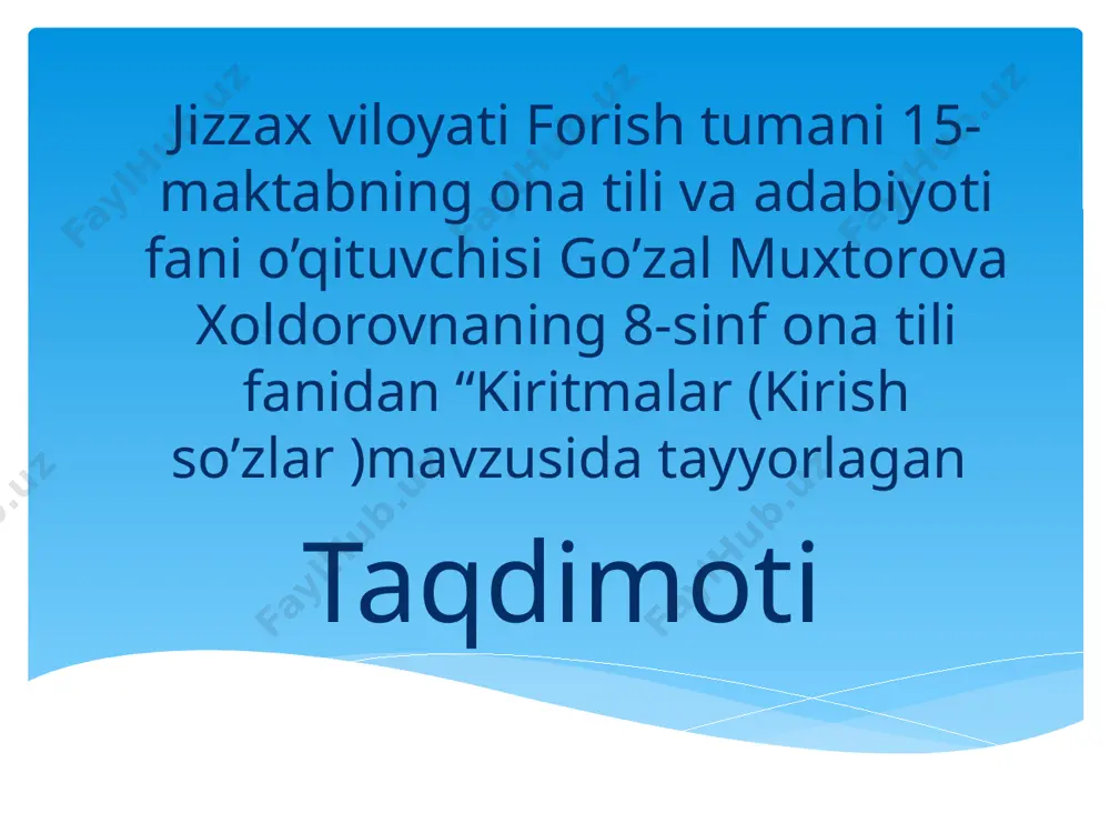 8 sinf ona tili yangi slayd — PPTX