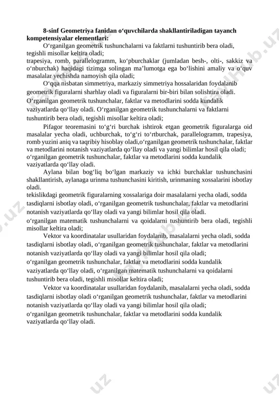 8-sinf geometriya yangi konspekt yangi — DOCX