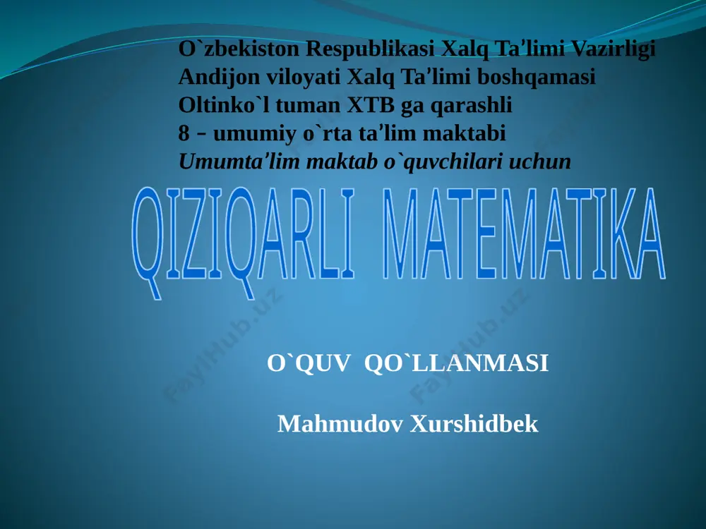 8-maktab qiziqarli matematika — PPTX