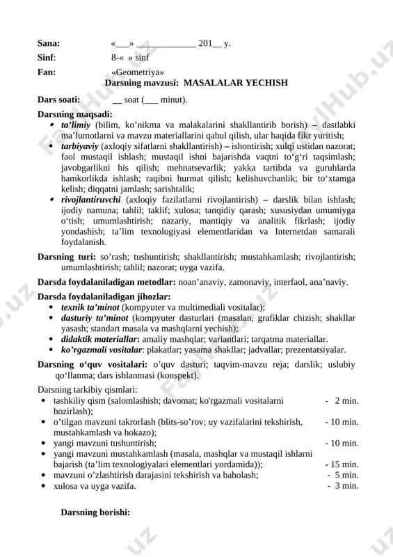 8- sinf geometriya konspekt — DOC