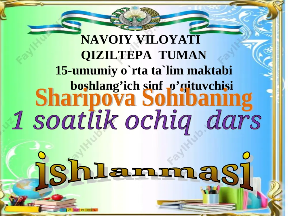 sohiba safarovna h harfi va h tovushi — PPT