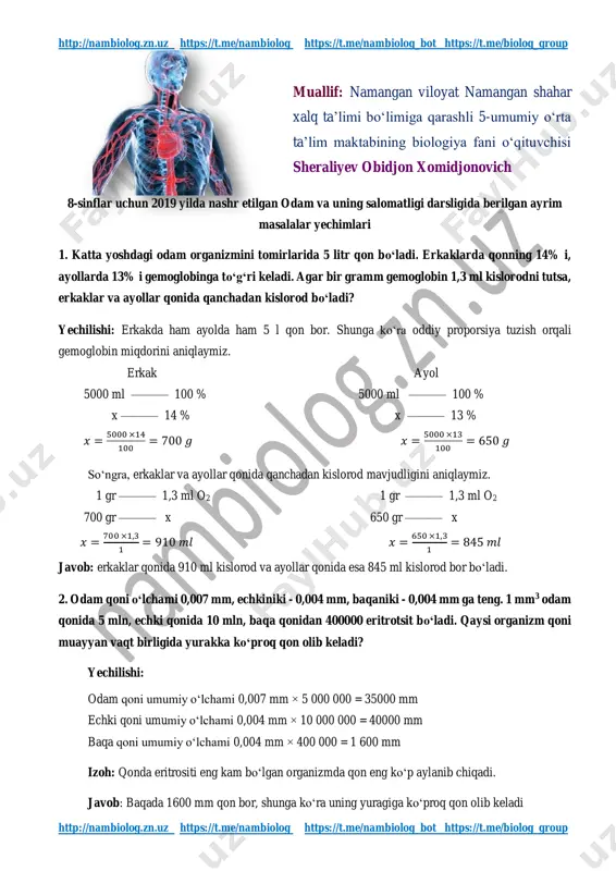 8-sinf masalalar javoblari — PDF