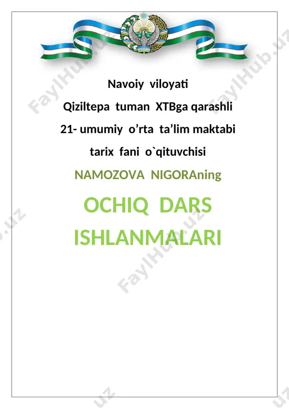 8- sinf jahon ochiq dars — DOCX