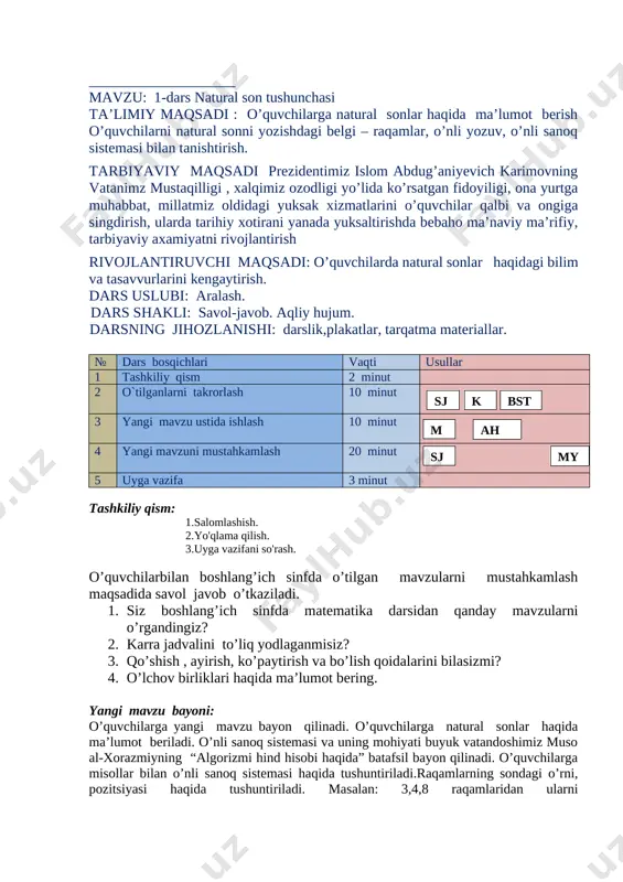 5 sinf matematika — DOCX