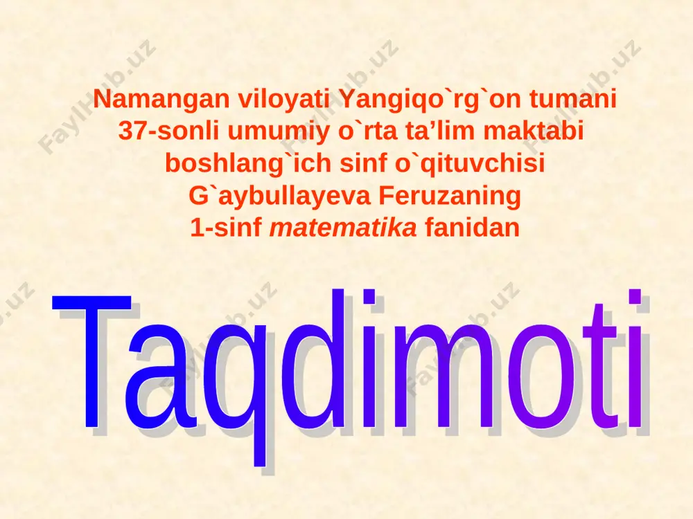 1-sinf matematika — PPT