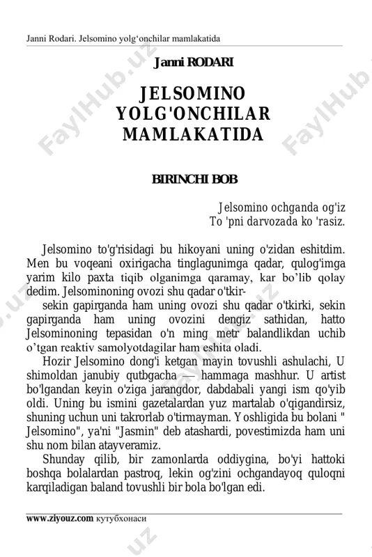 janni rodari. jelsomino yolg'onchilar mamlakatida — PDF