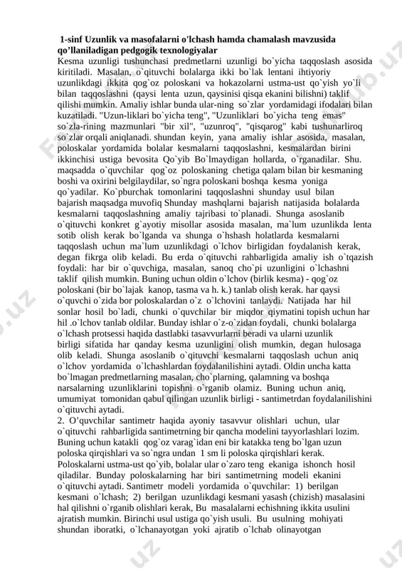 1_sinf_uzunlik_va_masofalarni_o'lchash — DOCX