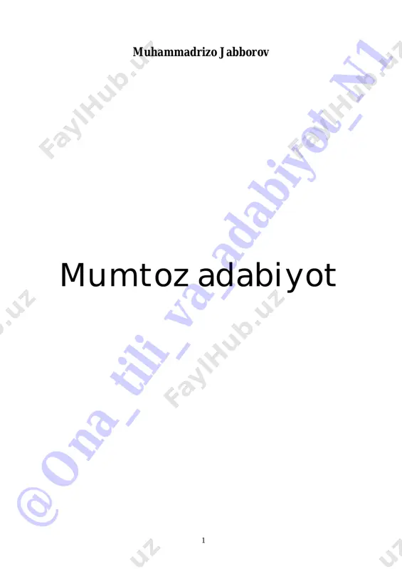 mumtoz adabiyot saboqlari — PDF