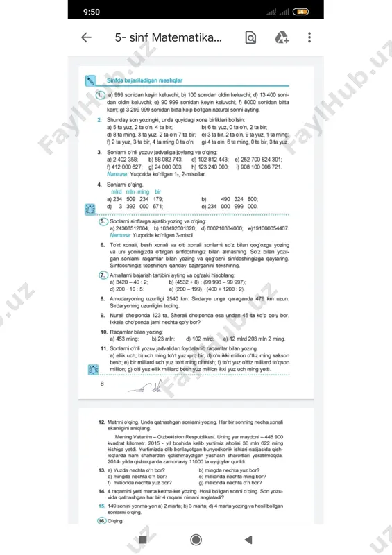 5- sinf matematika kitob yechimi — PDF
