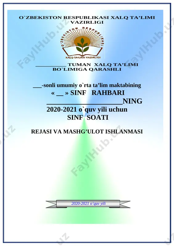 5-sinf tarbiyaviy soat — DOC