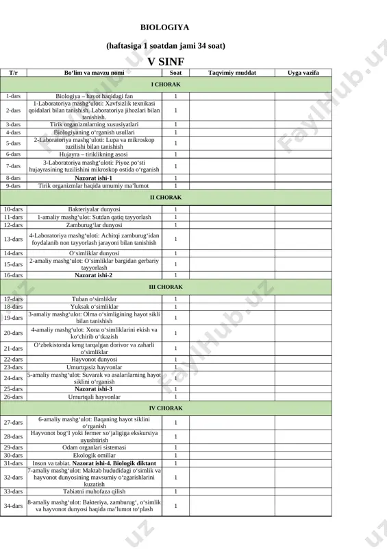 5-sinf biologiya — XLSX