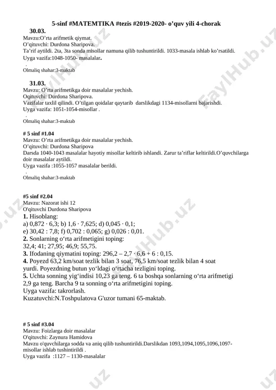 5-sinf tezis 8,05 — DOCX