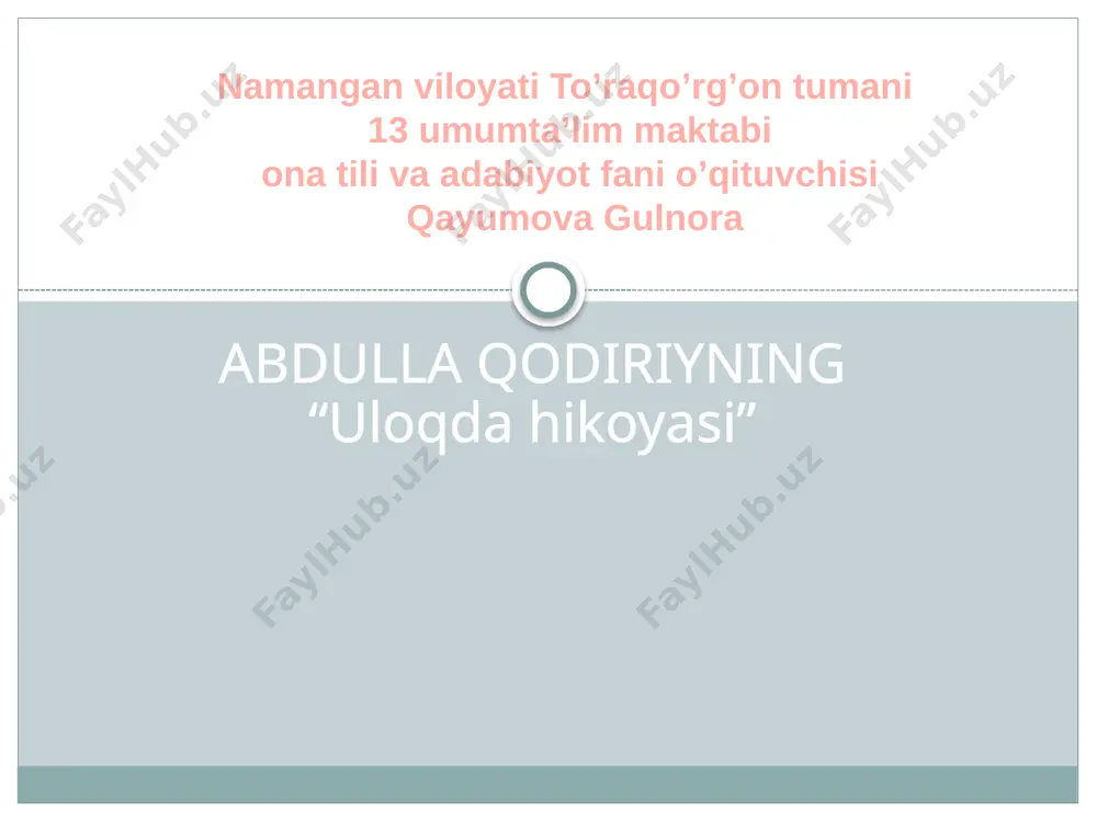 abdulla qodiriy uloqda — PPTX