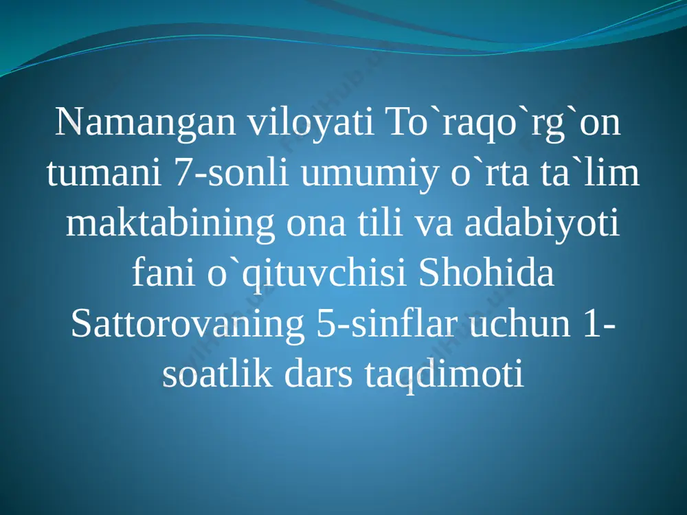 ona tili fanidan 5-sinflar uchun shohida sattorovaning — PPTX