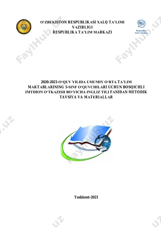 ingliz tili 5 imtihon 2021 — PDF