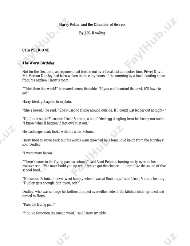 book 2 - harry potter and the chamber of secrets — PDF