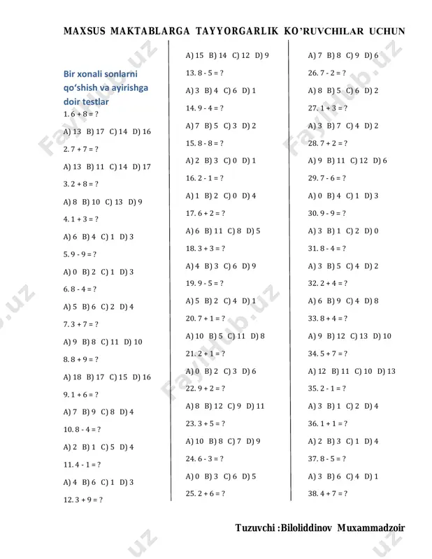 1-2-sinflar uchun — PDF