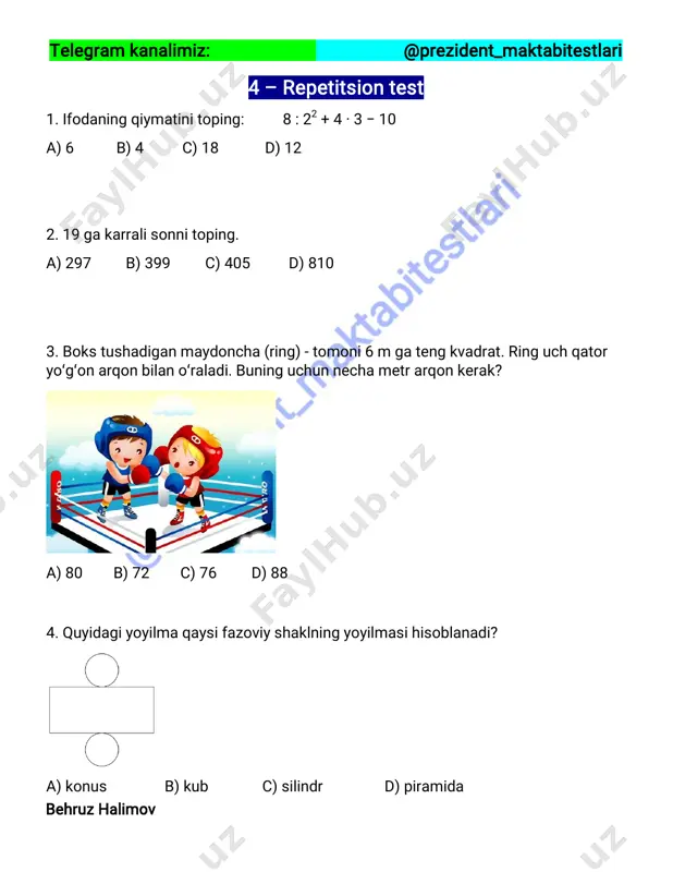 4 – repititsion test (@prezident_maktabitestlari) — PDF