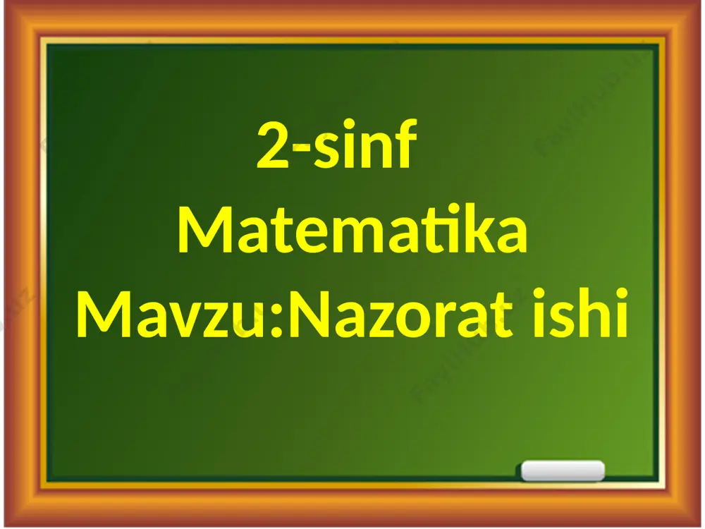 4-chorak ni-1 matematika snn yechimi bilan — PPTX