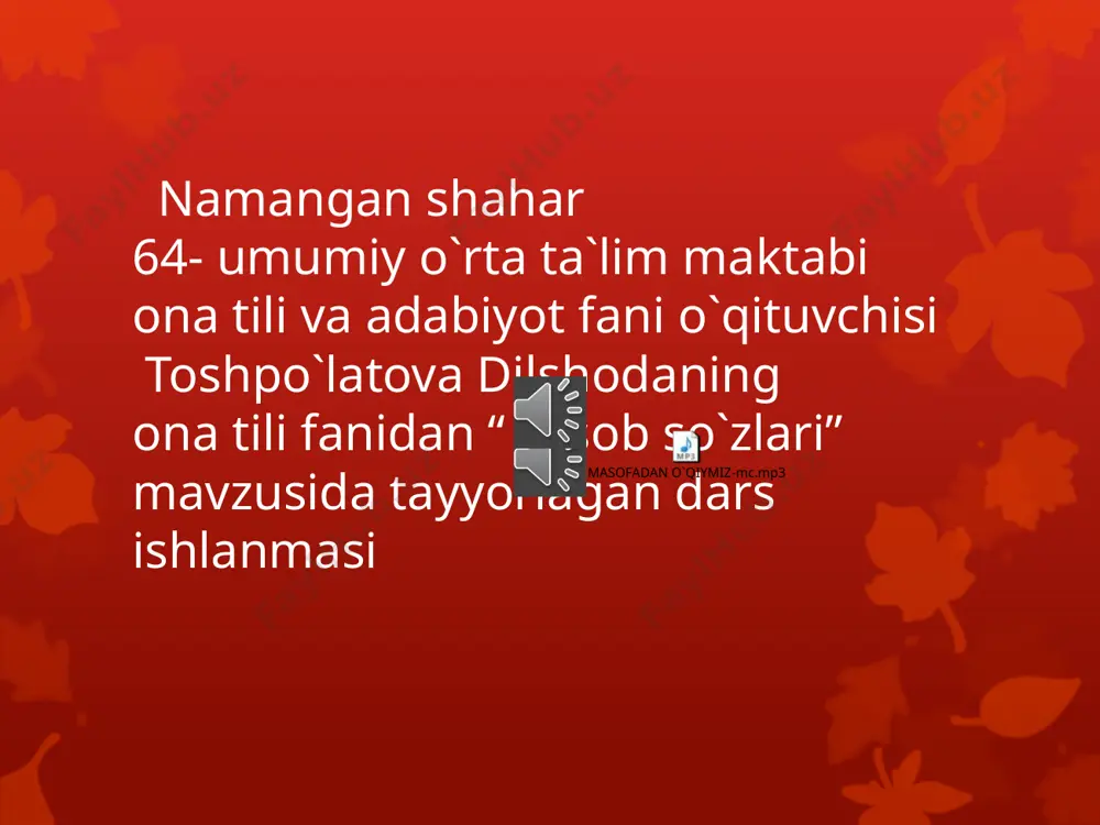 hisob so`zlari — PPTX