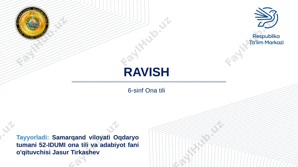 ravish. 6-sinf ona tili — PPTX