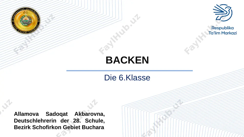 backen. die 6.klasse — PPTX