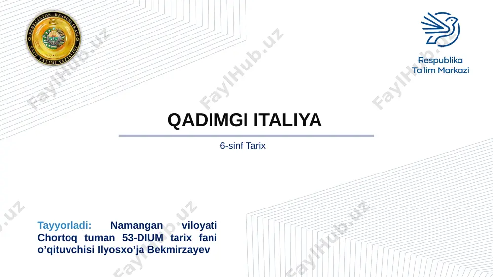 qadimgi italiya — PPTX