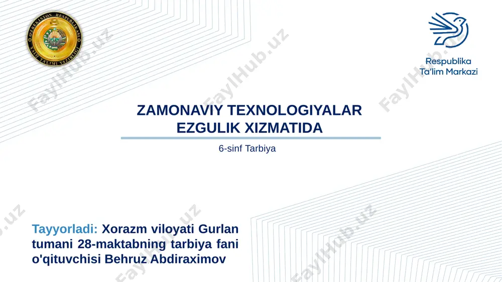 zamonaviy texnologiyalar ezgulik xizmatida — PPTX
