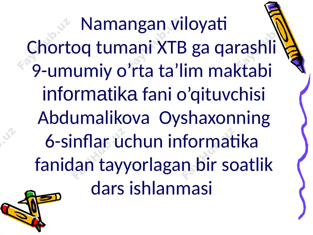 abdumalikova oyshaxon — PPTX