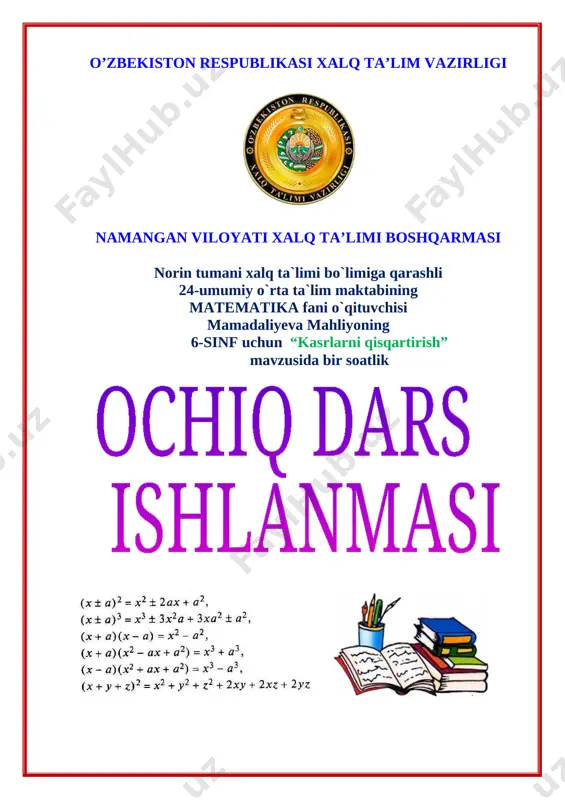 ochiq dars maxliyo — DOCX