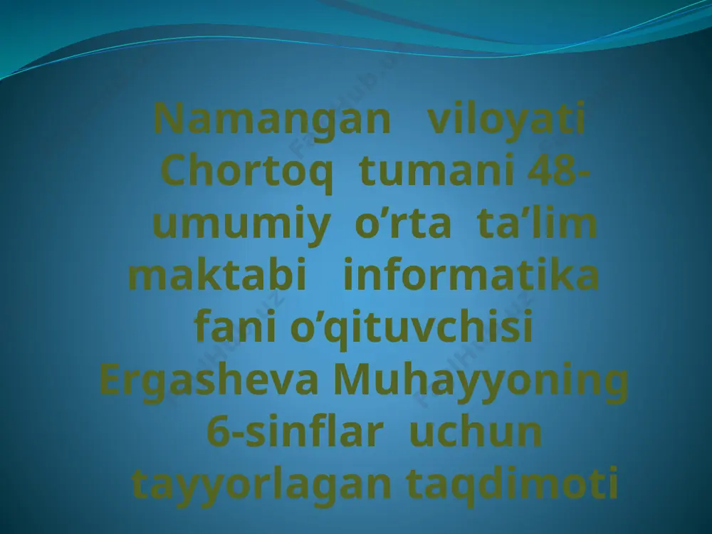 6- sinf uchun — PPTX