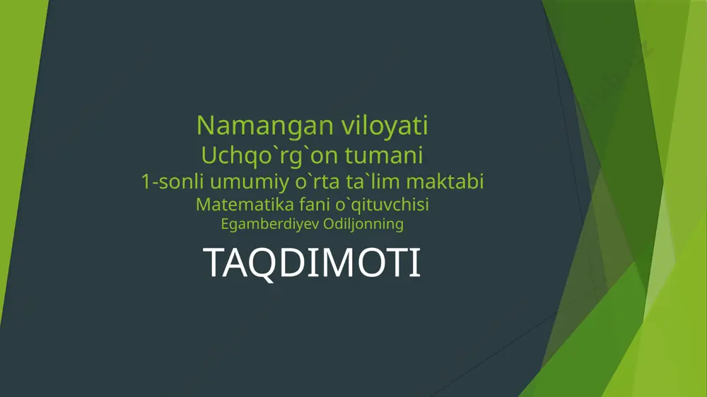 aylana uzunligi va doira yuzi — PPTX