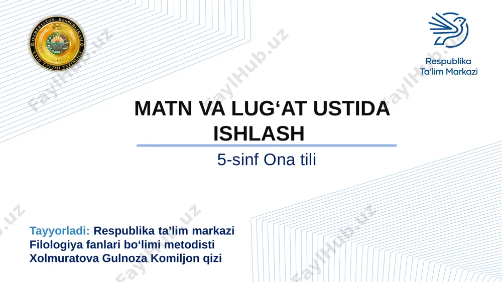 matn va lug'at ustida ishlash — PPTX
