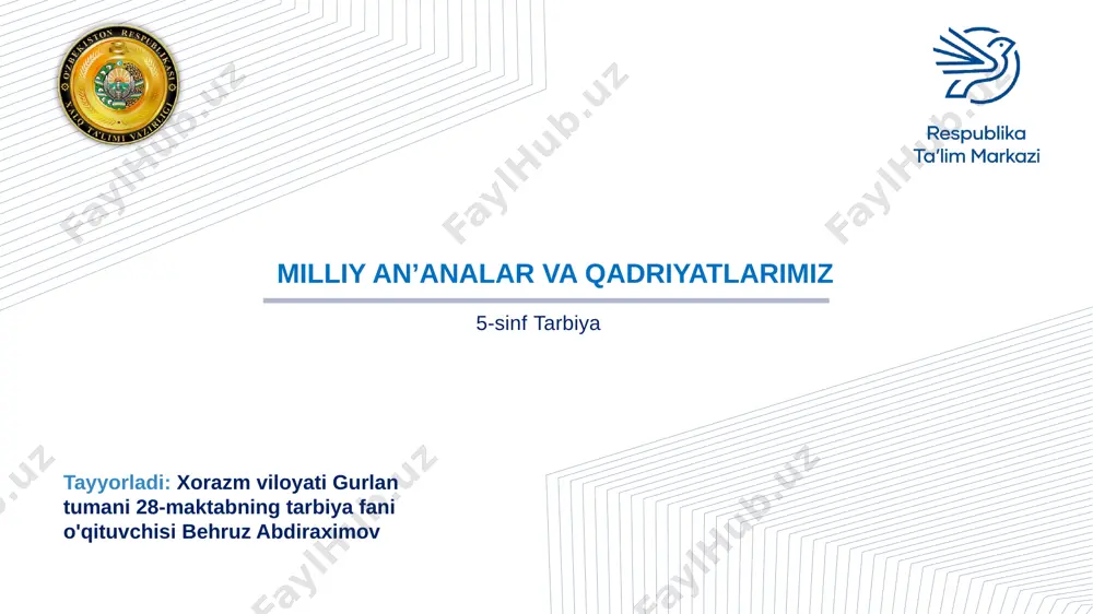 milliy an`ana va qadriyatlarimiz — PPTX