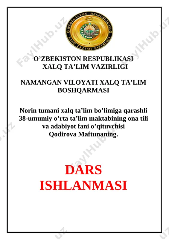 bo`g`in dars ishlanma — DOCX