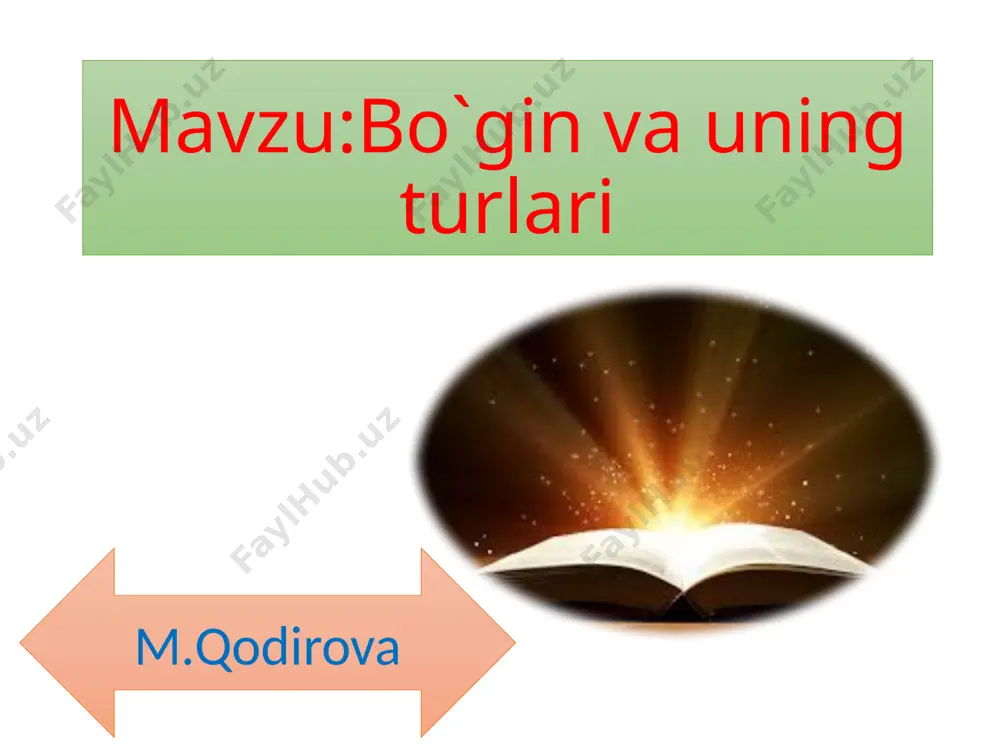 bo`g`in va uning turlari — PPTX