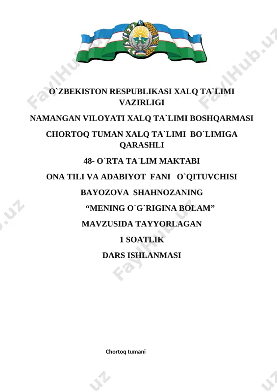 adabiyot dars ishlanma — DOCX