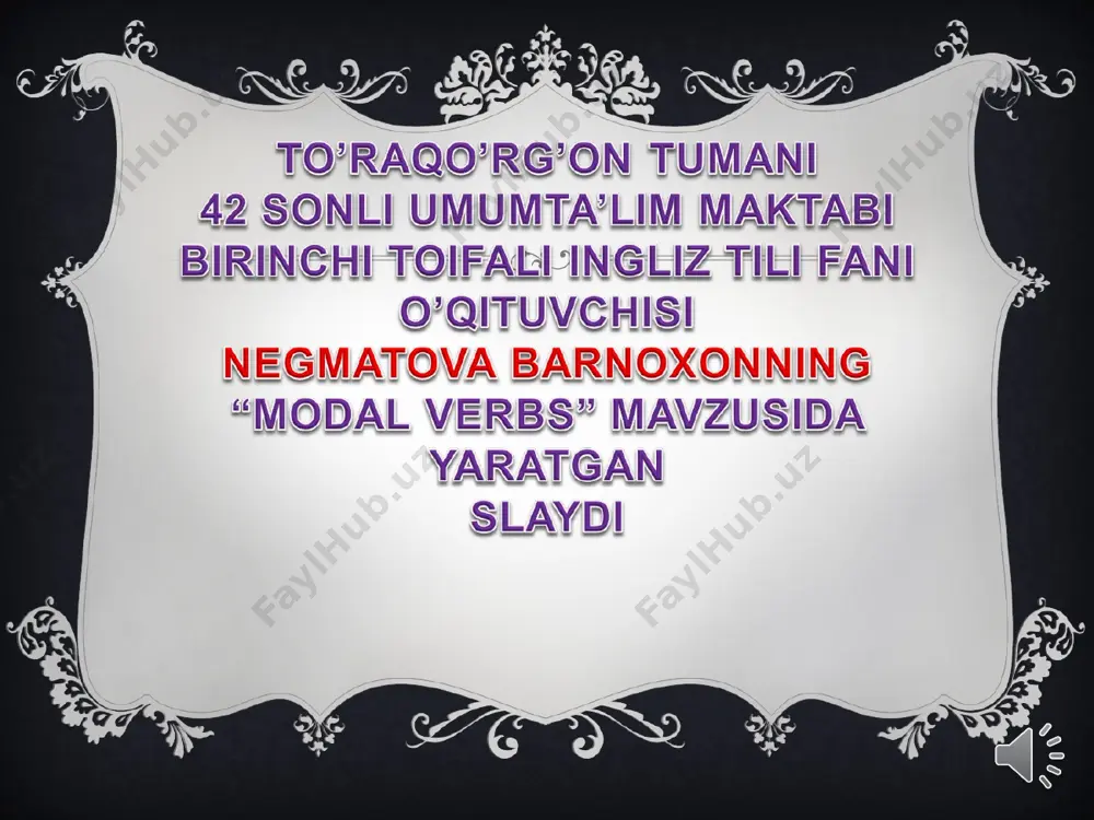 42 maktab negmatova barnoxon the_modal_verbs — PPT