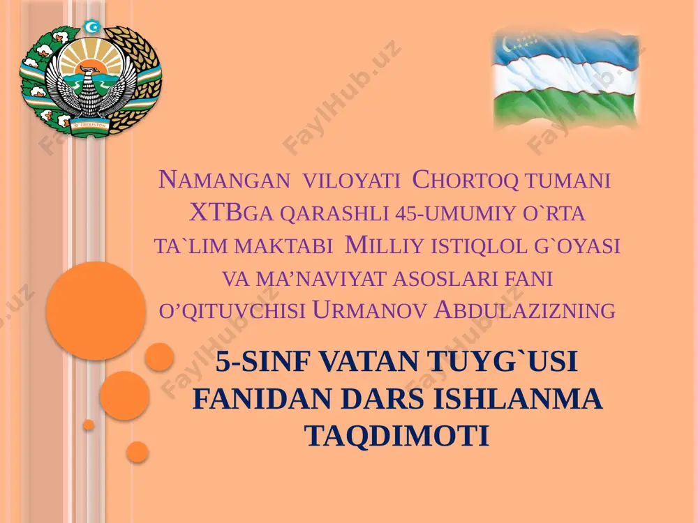o`rmanov a 5-vatan tuyg`u — PPTX